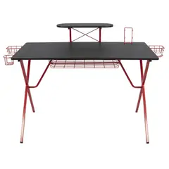 JUST HOME COLLECTION - Escritorio Gaming Negro/Rojo