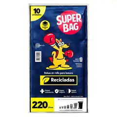 SUPERBAG - Bolsa para Basura 220 Litros 10und