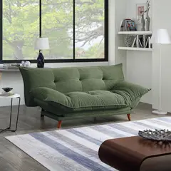 JUST HOME COLLECTION - Sofá Cama Futón 3 Cuerpos Pillow Verde