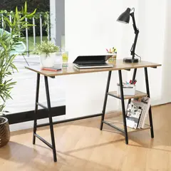 JUST HOME COLLECTION - Escritorio Café Melamina con Estante