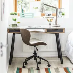 JUST HOME COLLECTION - Escritorio Roble de Vidrio Bento