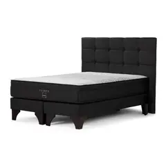 ROSEN - Cama Europea Tempo King + Colchón + Respaldo Issey Grafito