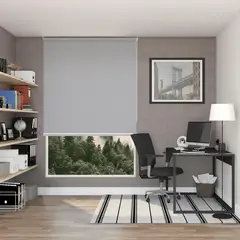 SUNLINE - Cortina Roller Blackout Fiber Gris 140 x 120 cm