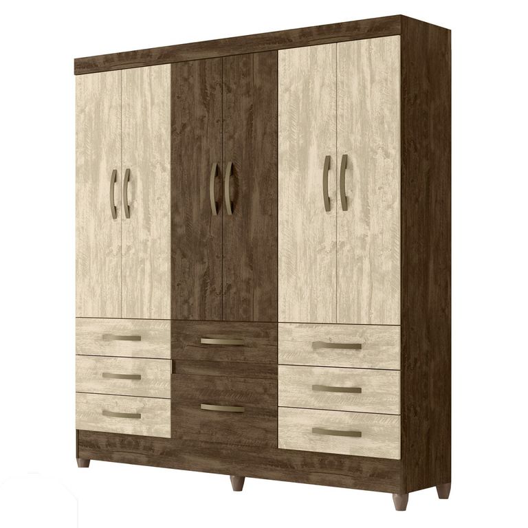 Ropero 6 Puertas 8 Cajones 177x47x204cm Bélgica
