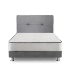FORLI - Cama Americana Elegant 1.5 Plazas + Colchón + Cabecera Alicia + Almohada + Protector