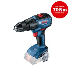 BOSCH - Taladro Atornillador Percutor 18V GSB 18V-50 Brushless 18V (Sin batería)