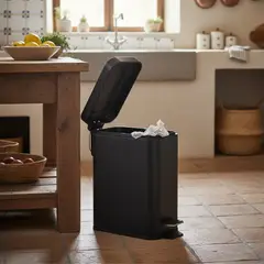 JUST HOME COLLECTION - Papelera con Pedal Negro 5L