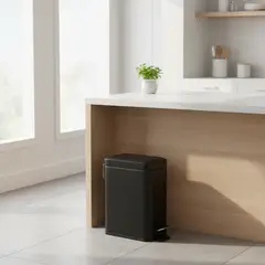 JUST HOME COLLECTION - Papelera con Pedal Negro 5L