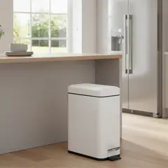 JUST HOME COLLECTION - Papelera con Pedal Blanca 6L