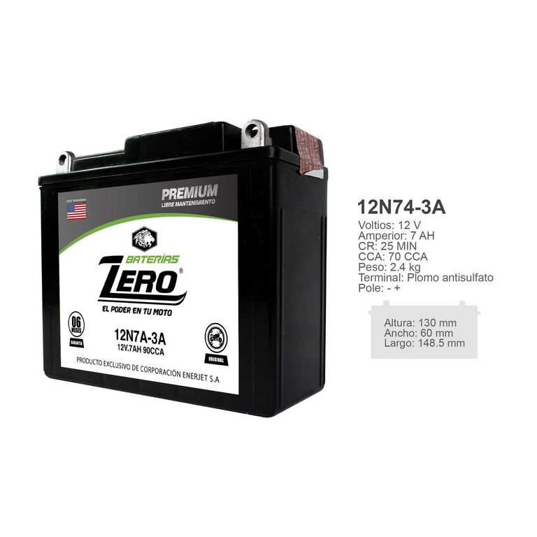 Batería Moto 12N7A-3A