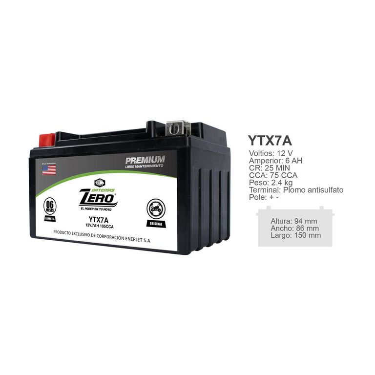 Batería Moto YTX7A-BS