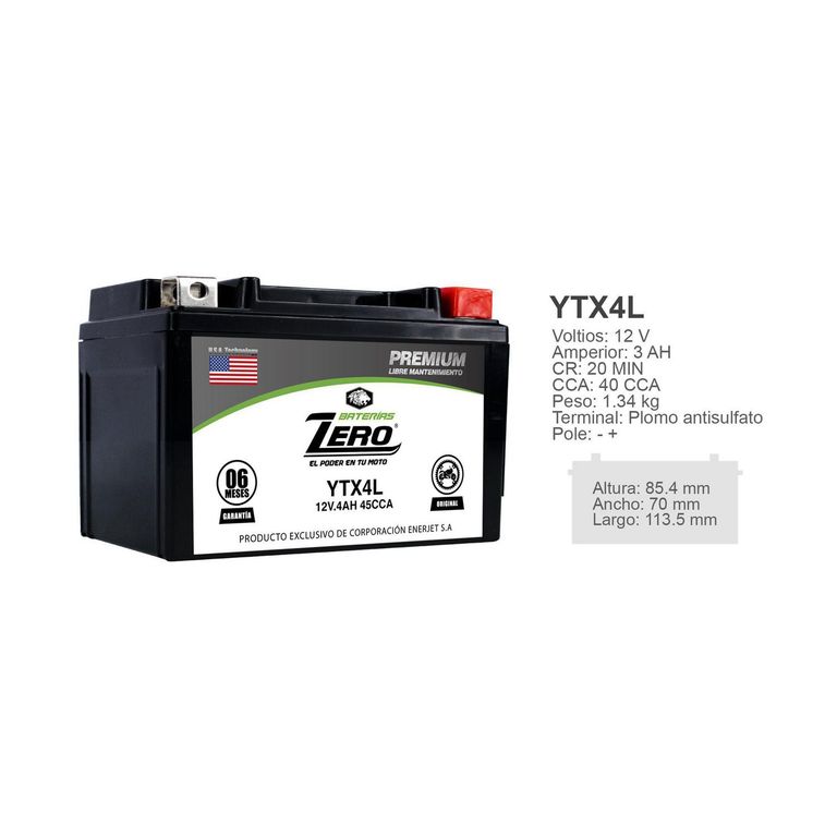 Batería Moto YTX4L-BS