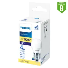 PHILIPS - Foco Led Ecohome 4W E27 G45 Luz Cálida