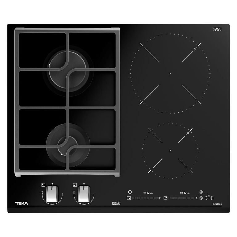 Cocina Mixta Empotrable de Inducción 4 Quemadores HYBRID JZC 64322 ABB BK Negro
