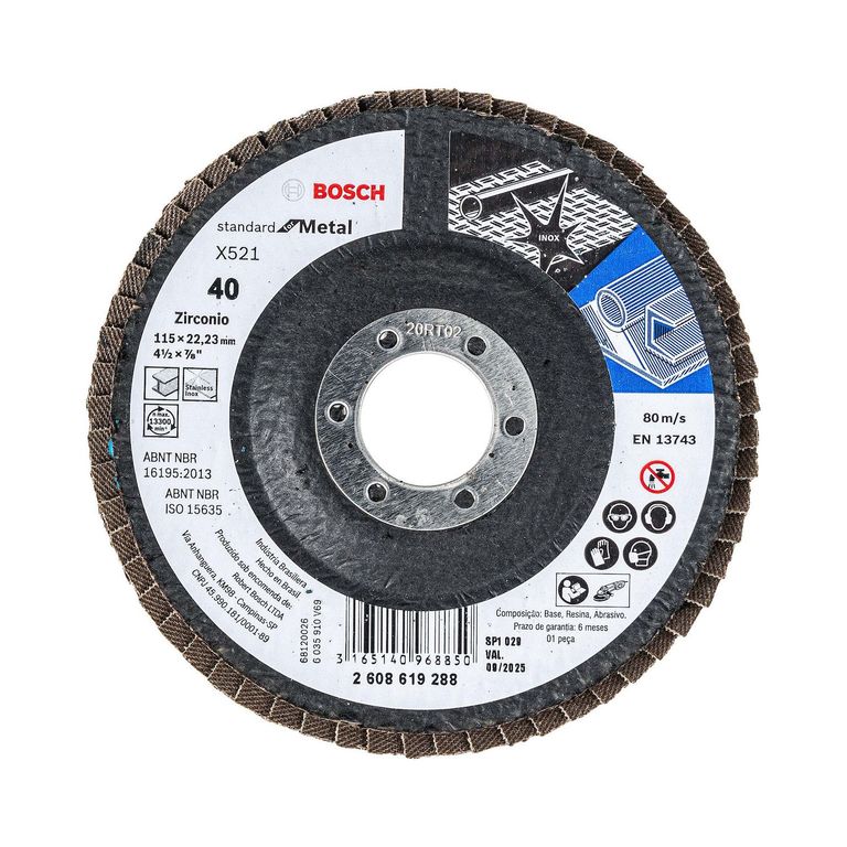 Disco Flap Standard for Metal; 115mm G40 Curvo.