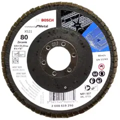 BOSCH - Disco Flap Standard for Metal; 115mm G80 Curvo
