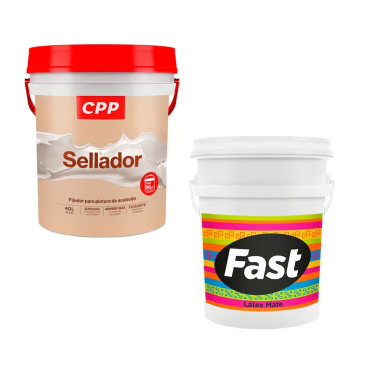 Sellador Cpp Blanco 4gl + Pintura Látex Mate Blanco 4GL