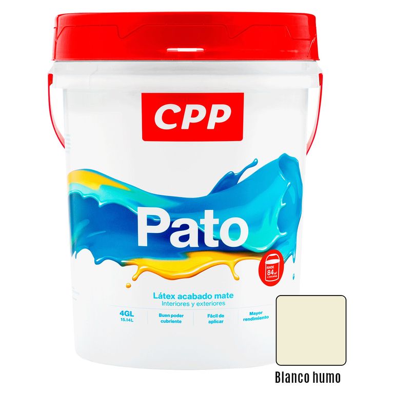 Pintura Látex Pato Mate Blanco Humo 4 GL