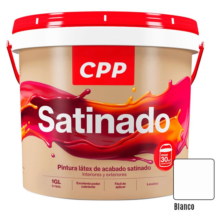 Pintura Látex Satinado Blanco 1GL