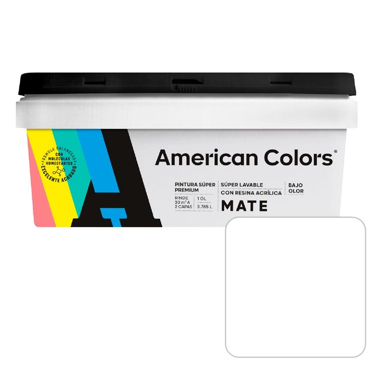Pintura American Latex Mate Blanco 1GL