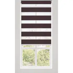 PLASTILISTO - Cortina Roller Día/Noche Zebra 180x120cm Café Madera