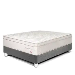 PARAISO - Cama Royal Prince Firme 1.5 Plz Gris + 1 Almohada