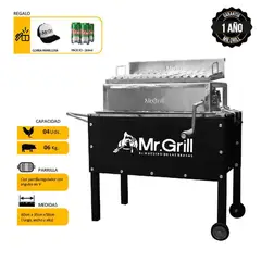 MR GRILL - Caja China Madera Pino/Planchas De Acero Galvanizado 55X33 Cm