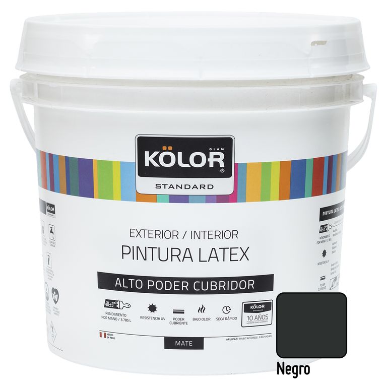 Pintura Latex Standar Negro 1GL