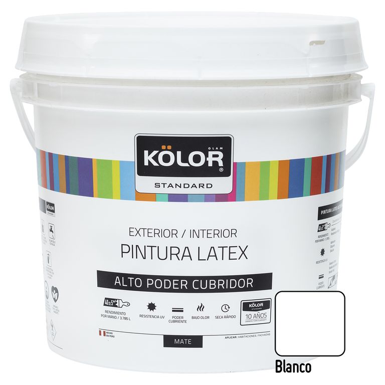 Pintura Latex Standar Blanco 4GL