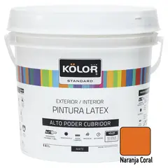 KOLOR - Pintura Latex Standar Naran Coral 1GL