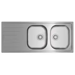 TEKA - Lavadero de Cocina Acero Inoxidable 2 Pozas con Escurridero Universe 116x50cm