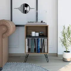 TUHOME - Mueble Auxiliar Vassel Miel/Plomo