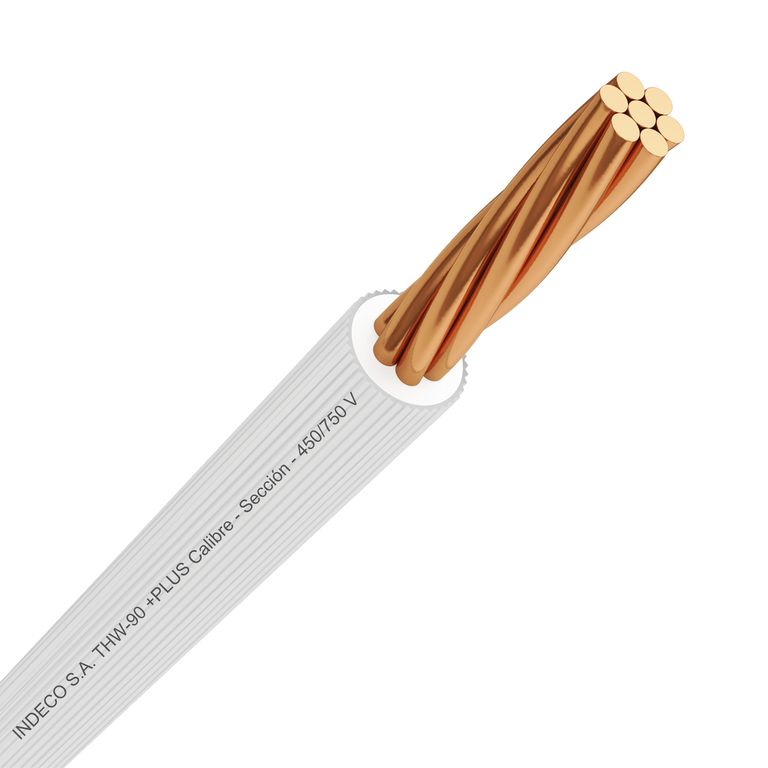Cable THW-90 Plus 12 AWG 450/750V Blanco 100 Metros