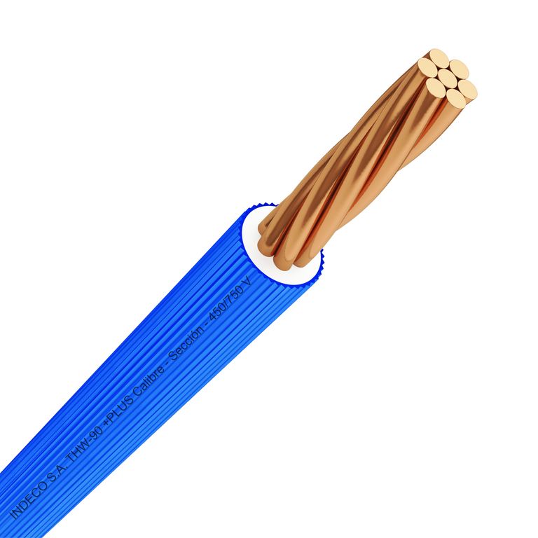 Cable THW-90 Plus 14 AWG 450/750V Azul 100 Metros