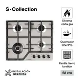 S-Collection 4 Hornillas Gas Encimera 3120Solco063