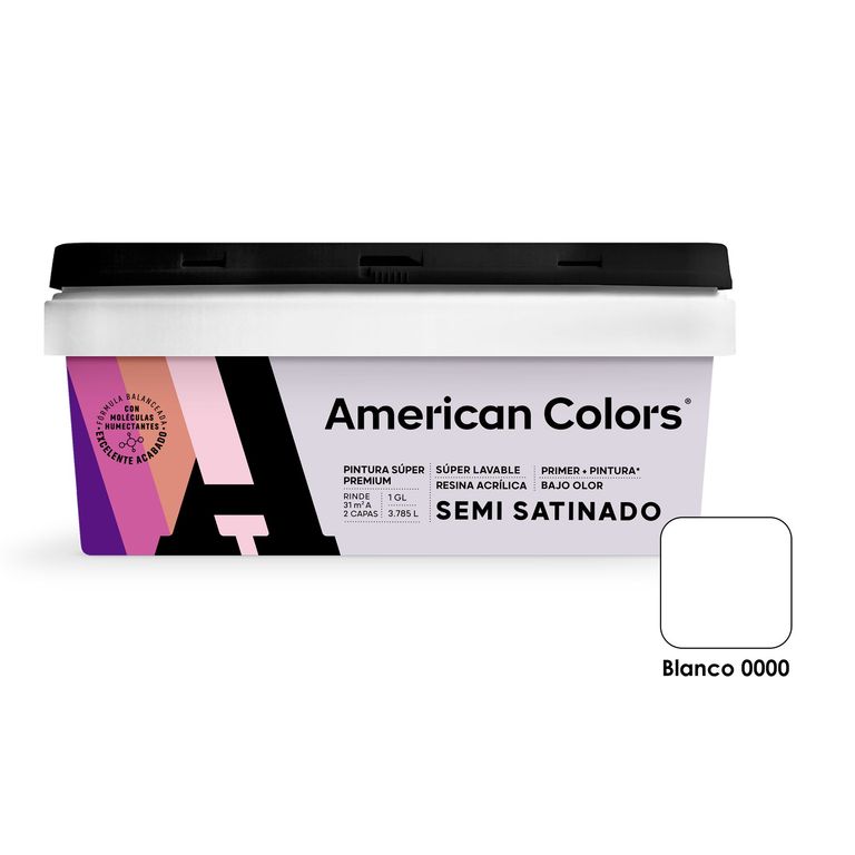 Pintura Látex Semi Satinado Blanco 1GL