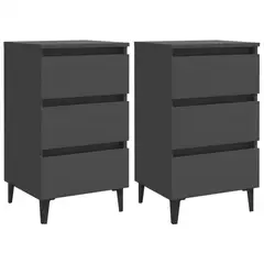MUEBLES GAUDI - Set 2 Velador 3 Cajones Ashi