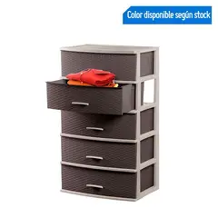 POLINPLAST - Cómoda Happy Mimbre 5 Cajones Happy