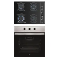 TEKA - Combo Cocina Empotrable 4 Hornillas GBC 64003 + Horno Multifunción 76 Lt HBB 535