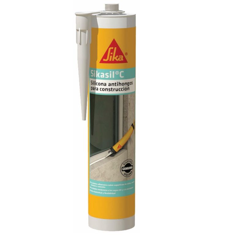 Silicona Antihongos para Construcción Sikasil C 280ml Gris