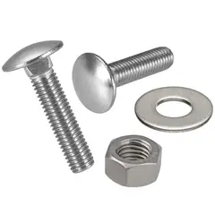 MAMUT - Perno Coche con Tuerca y Argolla Inoxidable 3/8x21/2 2 unid