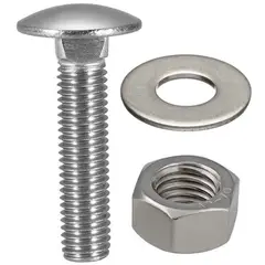 MAMUT - Perno Coche con Tuerca y Argolla Inoxidable 1/4x2 2 unid