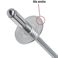 MAMUT - Remache Tipo Pop Ala Ancha Inoxidable M4.8x21 5 unid.