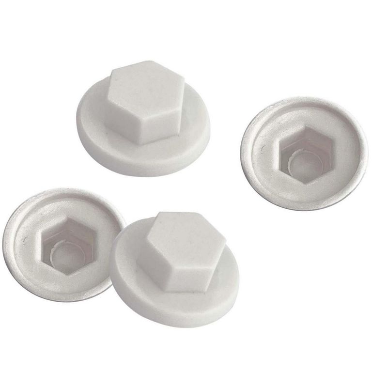 Gorro para Tornillo Hexagonal de HDPE 3/8 Blanco 4 unid.