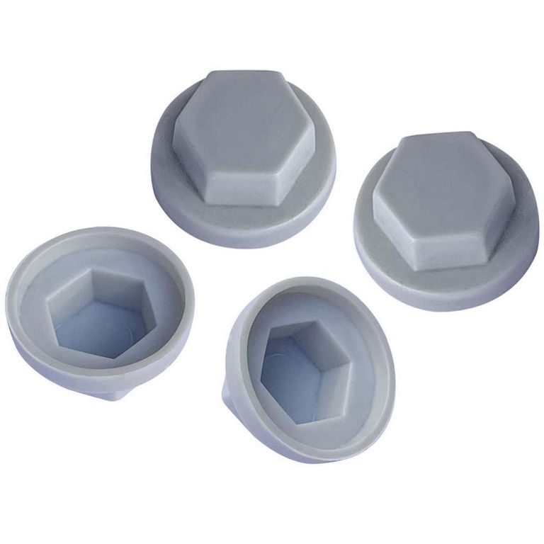 Gorro para Tornillo Hexagonal de HDPE 3/8 Gris 4 unid.