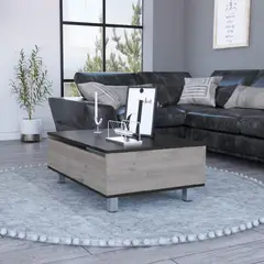 TUHOME - Mesa de Centro Funcional 5G-2 Ceniza/Negro