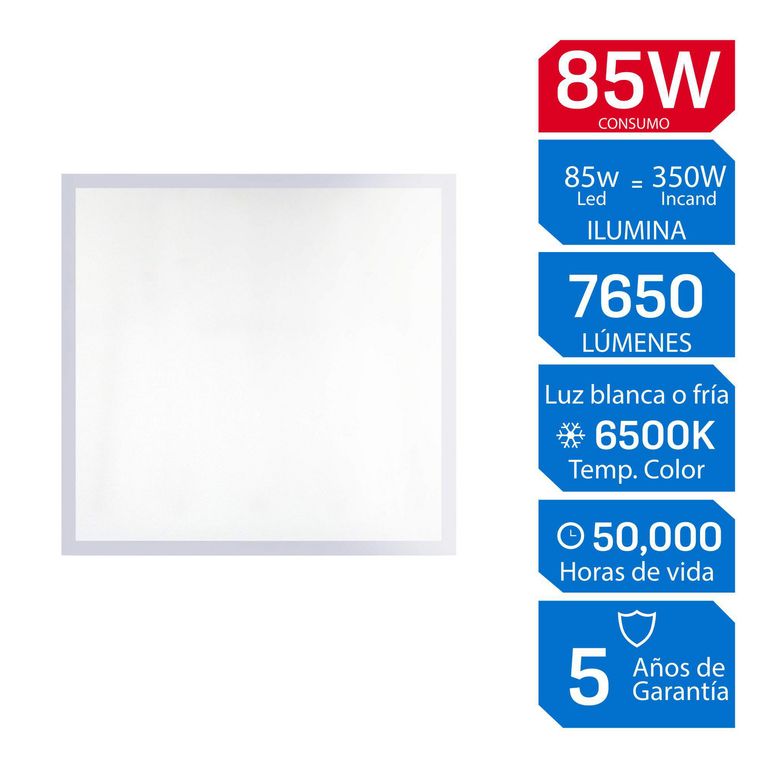 Panel LED para Empotrar 85W 60x60cm