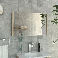 TUHOME - Botiquin de Baño Dos Puertas con Espejo Duna Rovere 80x50x14.5cm