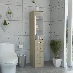 TUHOME - Mueble de Baño Organizador Auxiliar Vanguard Rovere/Blanco