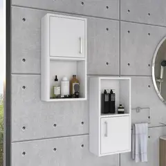 TUHOME - Mueble de Baño Organizador Auxiliar Blanco Una Repisa Una Puerta Setx2